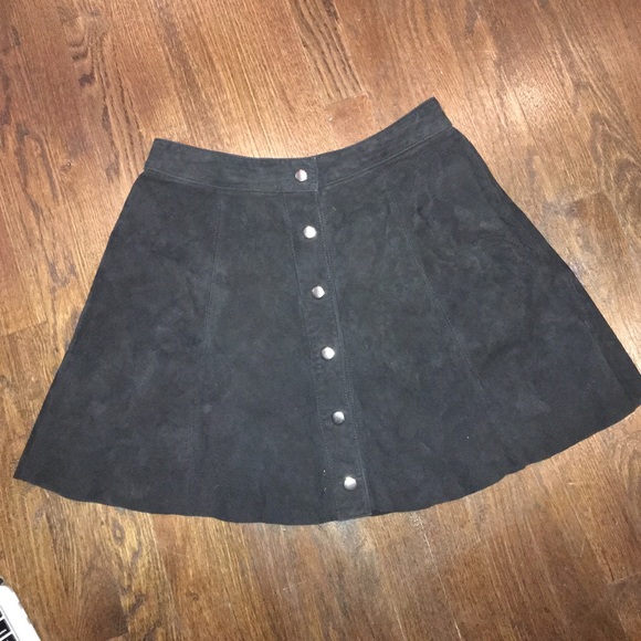 Forever 21 Dresses & Skirts - Suede Button Up Skater Skirt