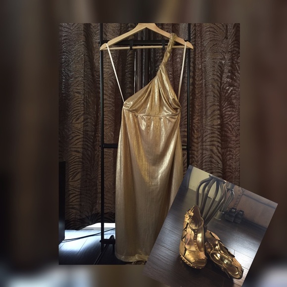 Imported One Shoulder Toga Inspired Dress - Picture 2 of 2