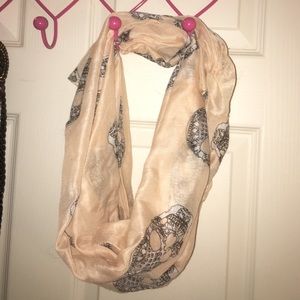 Peach skull scarf