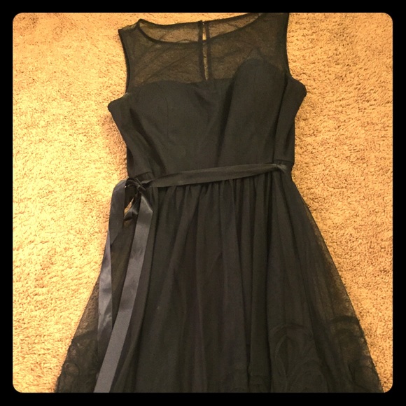 Navy blue knee-length dress