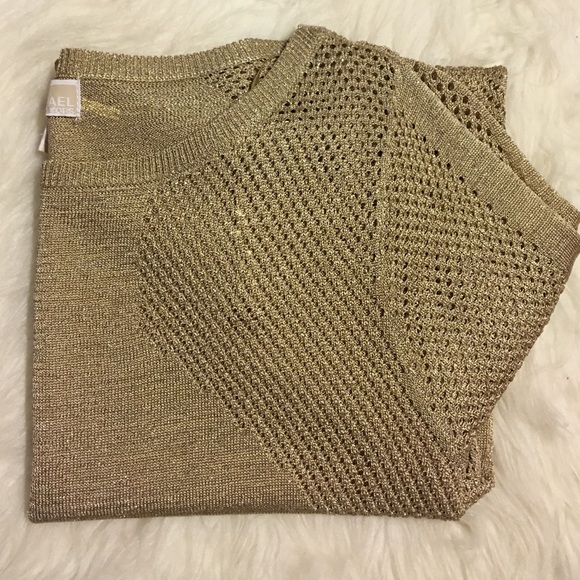 🚨SOLD🚨 Khaki Shimmer Michael Kors Sweater - Picture 3 of 3