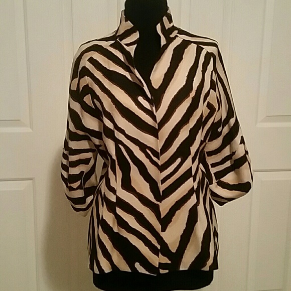 Zara tan hue zebra print blazer Size S