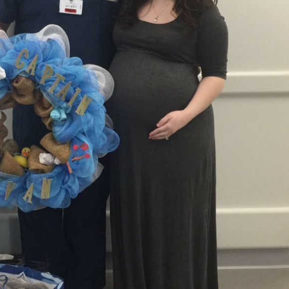 SOLD Pinkblush maternity gray maxi SOLD