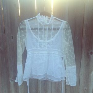 Free People ethereal white lacy top