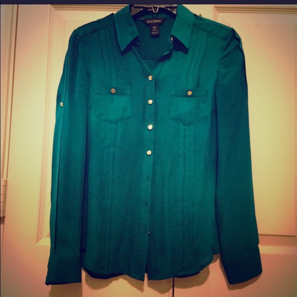 SILK button down dress shirt by WHBM size 0