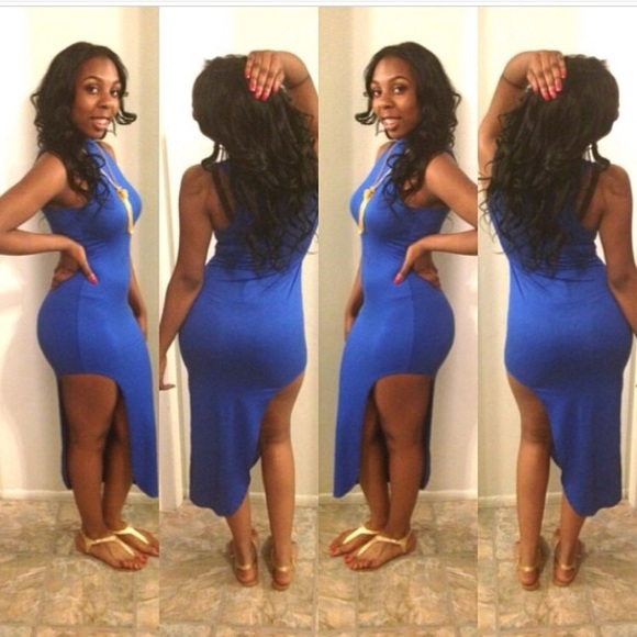 Blue bodycon dress