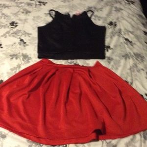 Red skater skirt