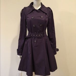 BEBE Purple Trenchcoat Size Small