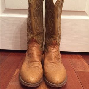 Tony Lama Ostrich Cowboy Boots (mens 9.5)