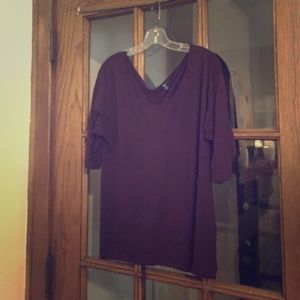 GAP Plum Colored Blouse with Ribbed Back