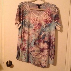 Women's floral print Hi-Low top