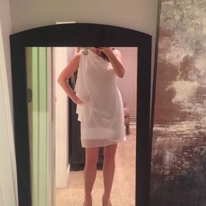 One shoulder white dress