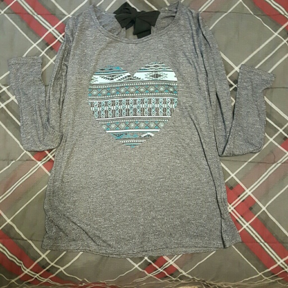 Vanity blue aztec heart shaped shirt