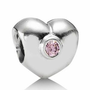 Pandora Heart Charm Retired pink Jewel