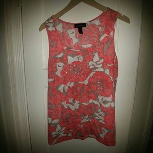 Cute Coral Floral Studded Top
