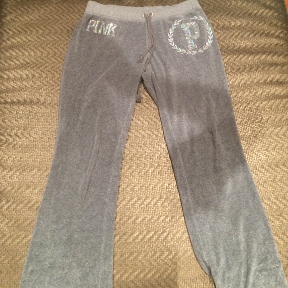 Gray sweatpants and jacket from VS Pink.