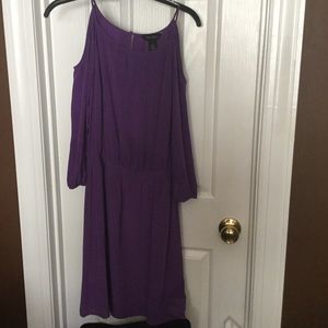 White House black market purple silk minidress