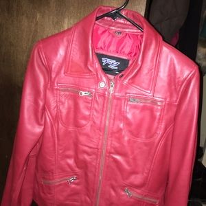FINAL MARKDOWN Red leather jacket
