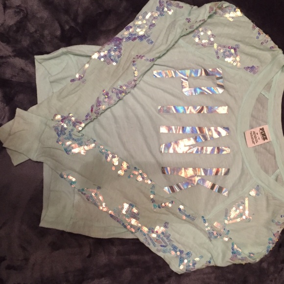 A teal long sleeve shirt from pink!