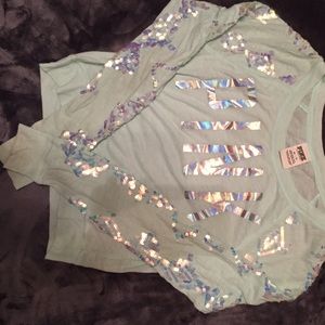 A teal long sleeve shirt from pink!