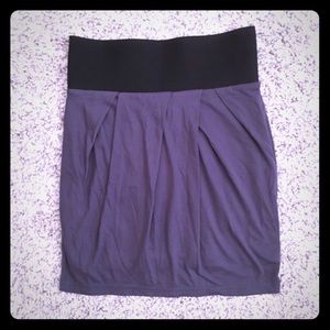 Charcoal gray tulip mini skirt w/elastic waistband