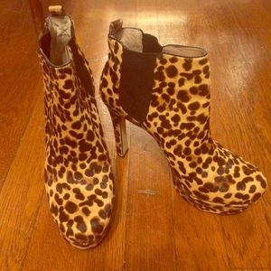 Leopard print booties. Size 7