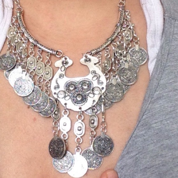 Bohemian Turkish Silver Coin Necklace -New - Picture 3 of 3