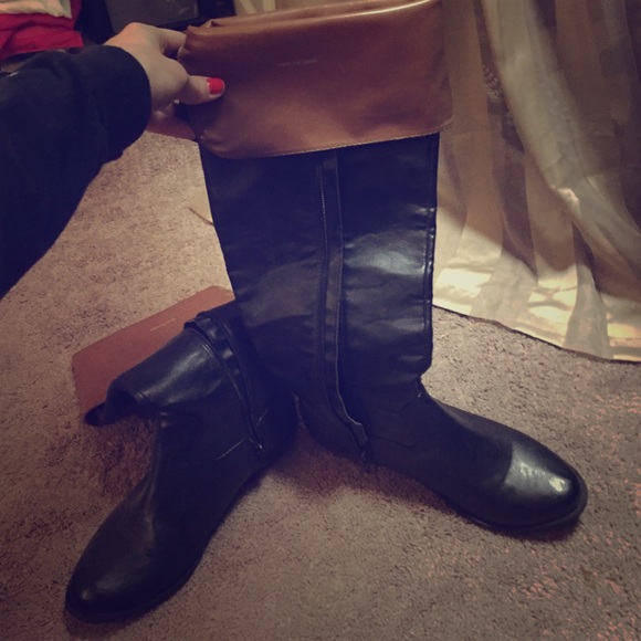 Black and brown boots