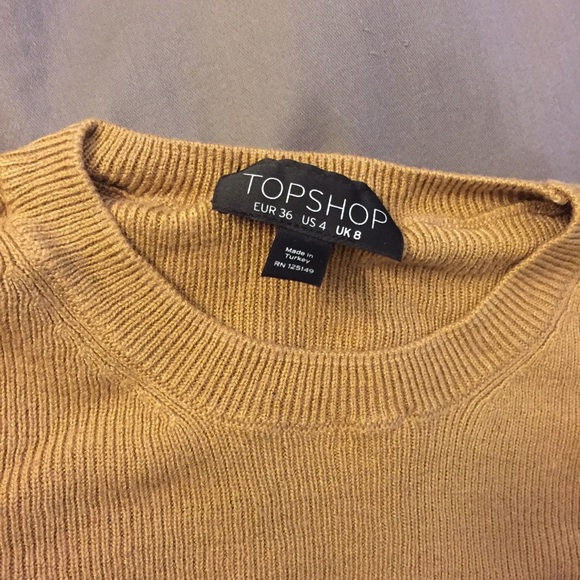 Camel Knit Longsleeve Crop Top - Picture 2 of 3