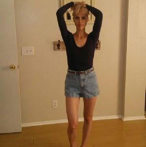 American Apparel high waisted jean shorts