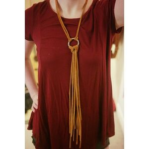 Leather Fringe Necklace
