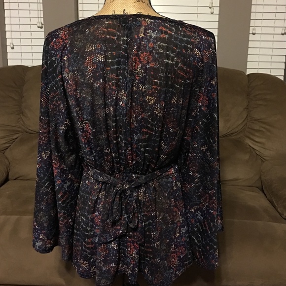 Topshop Belted Batwing Blouse - Picture 3 of 4