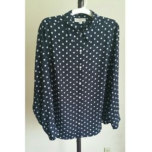 Silk Navy Polka Dot shirt