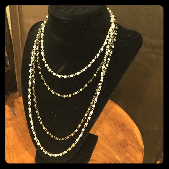 Two Separate Silver and Gunmetal Necklaces