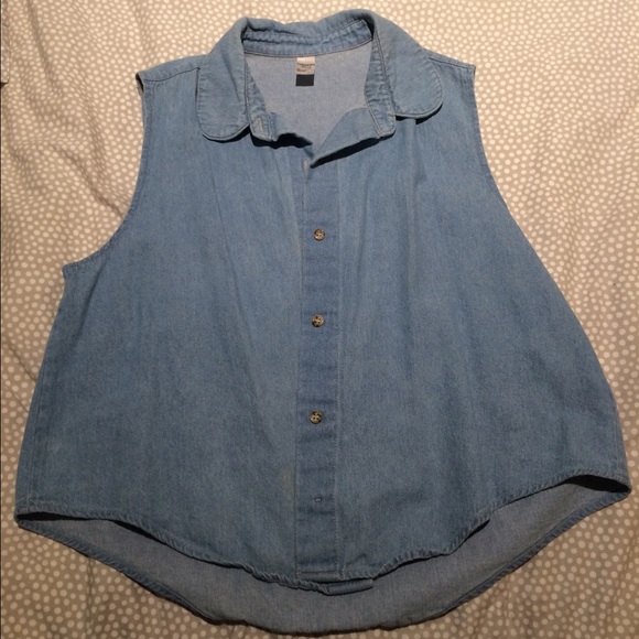 Denim collared shirt