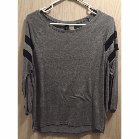 Final Offer! - H&M Grey Shirt w/Black Mesh Cutouts