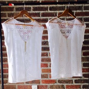 Lace back top