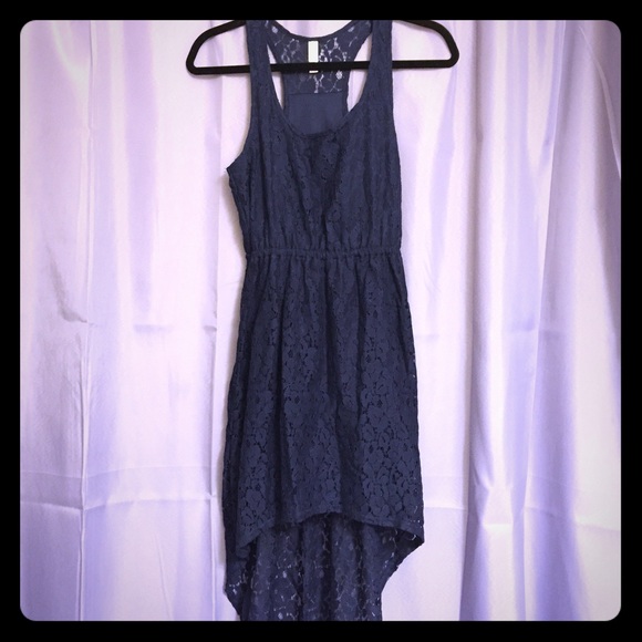 Lace racerback high-low dress