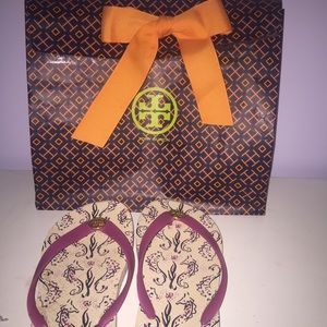 Gently Used Fuchsia Tory Burch Flip-Flops