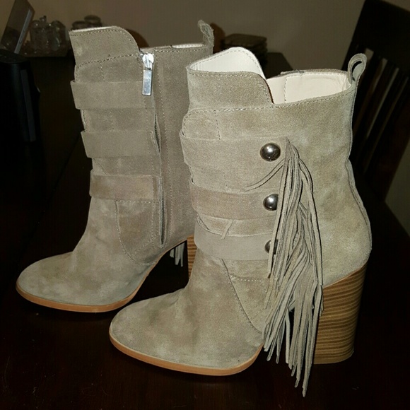 Zara Suede Fringe Boots