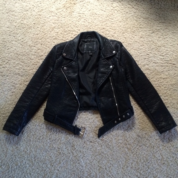 Black Faux Leather Moto Jacket