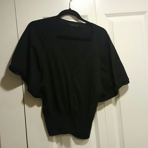 Black button down wing sweater