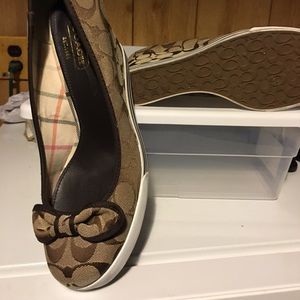 Never worn Coach wedges