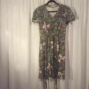 Cutest floral designer dress with tie in the back