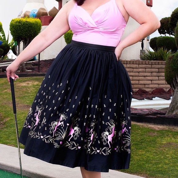 Pinup Couture -Jenny Skirt in Dancing Horse print