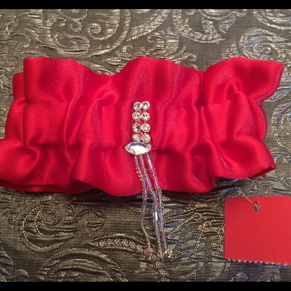 Red Bridal Garter Handmade