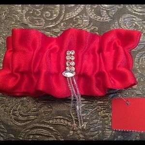 Red Bridal Garter Handmade