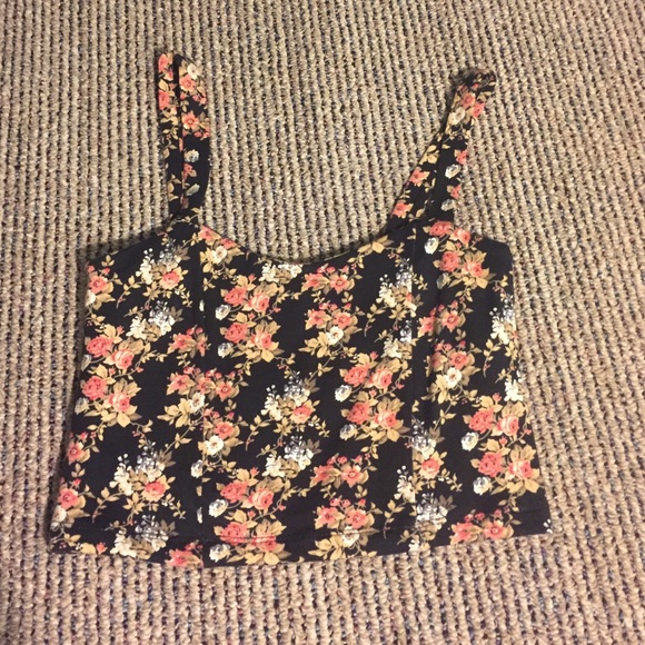 Forever 21 Floral Crop Tank Top