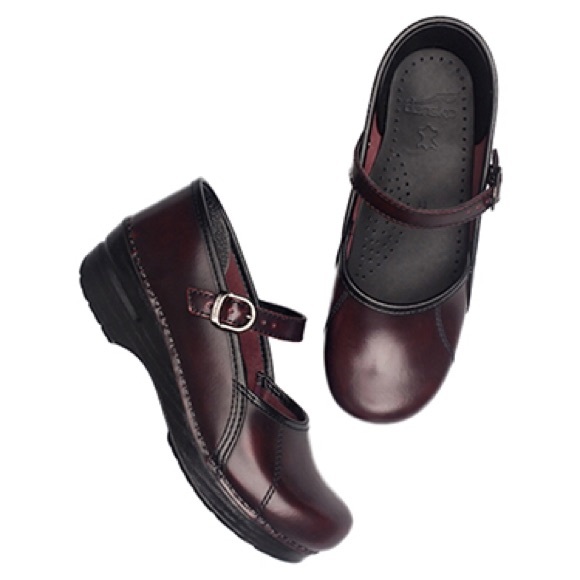 Dansko Maryjane Marcelle clog wedge deep redmaroon