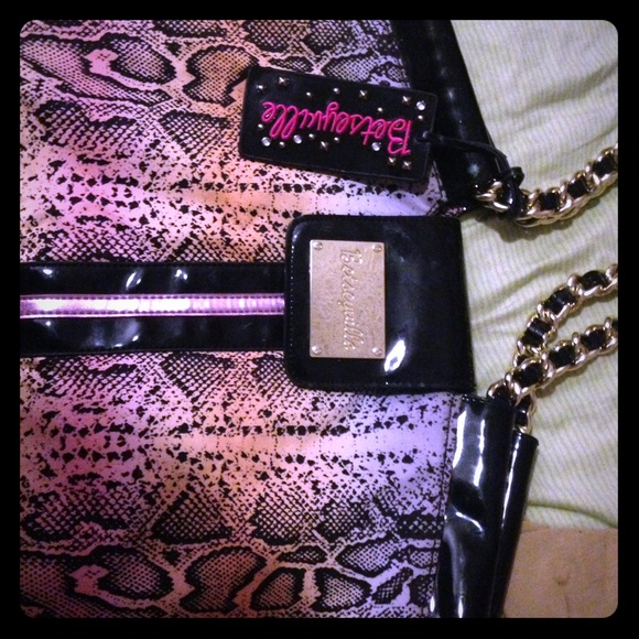 Betseyville Rainbow Snakeskin Print Handbag